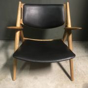 CH28 Sawbuck Lounge Chair by Hans Wegner for Carl Hansen & Søn, 1950s