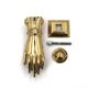 Brass door knocker in the shape of a hand, 1970s.
