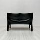 1980s vintage Italian designer ‘CAB 414’ 2-seater leather sofa by Mario Bellini for Cassina in black leather