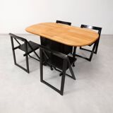 4 Trieste folding chairs with storrage table - Aldo Jacober for A. Bazzani