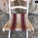 Chaise pliante enfant bebe bois et assise tissu vintage