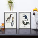 Lot de 2 chimère encadrées lithographie gravure animal
