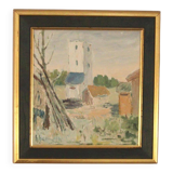Original Oil on Canvas – “Village” (Attributed to H. Benneth) – Framed