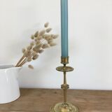 Chiseled brass candle holder