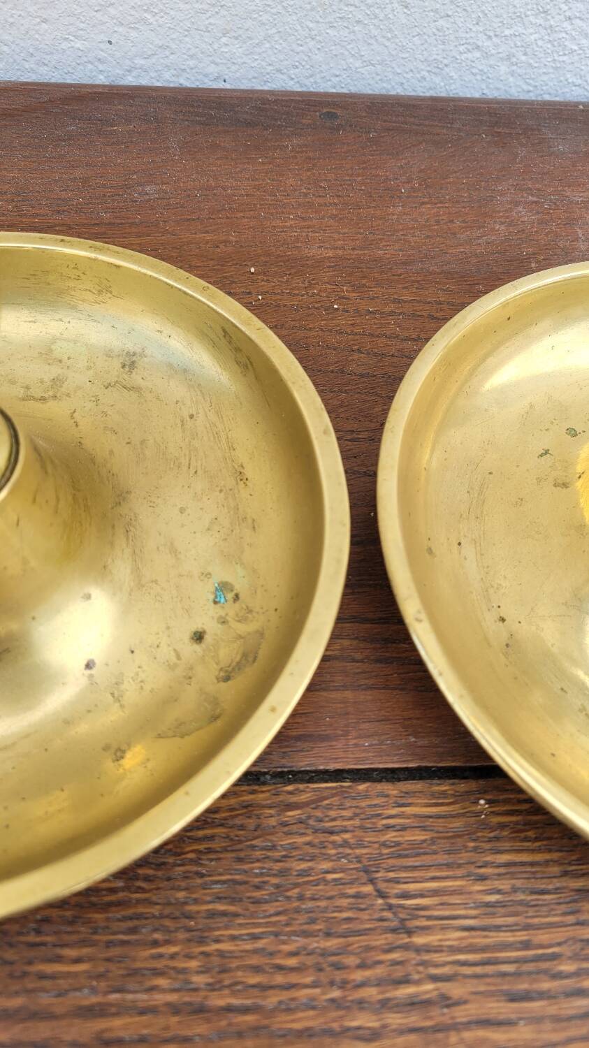 Pair of Louis Philippe candlesticks in brass 1900s