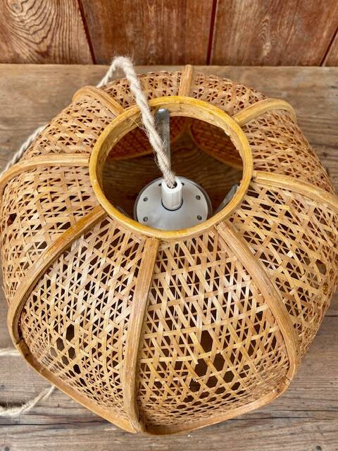 Vintage rattan pendant light