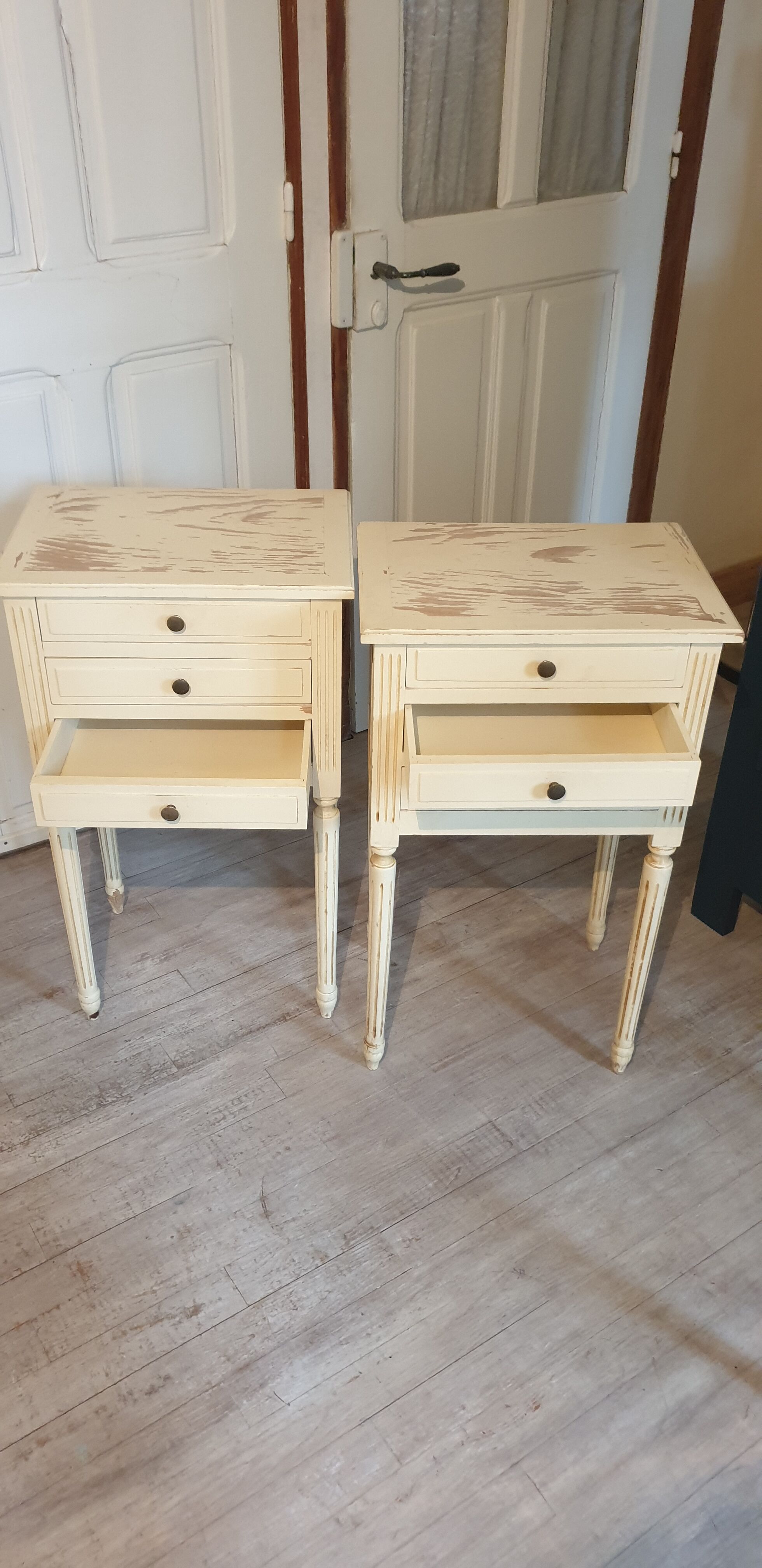 Pair of Louis XVI-style bedside tables