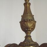 Lustre traditionnel français vintage en bronze à 5 lumières, datant du milieu du siècle dernier 5489