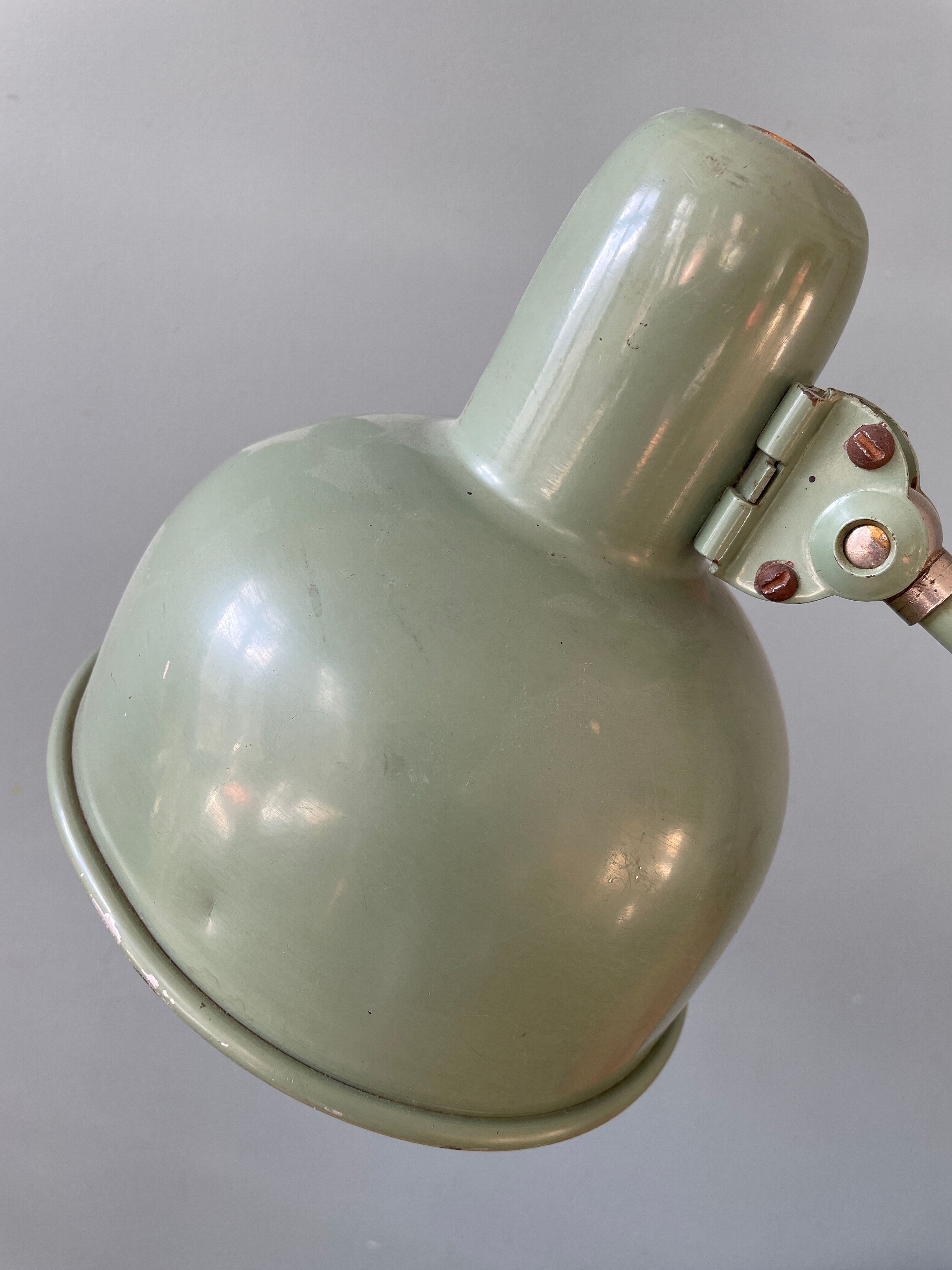 Military desk lamp with ball joint, circa 1950