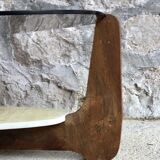 Large oval coffee table by Hugues Poignant - 1960