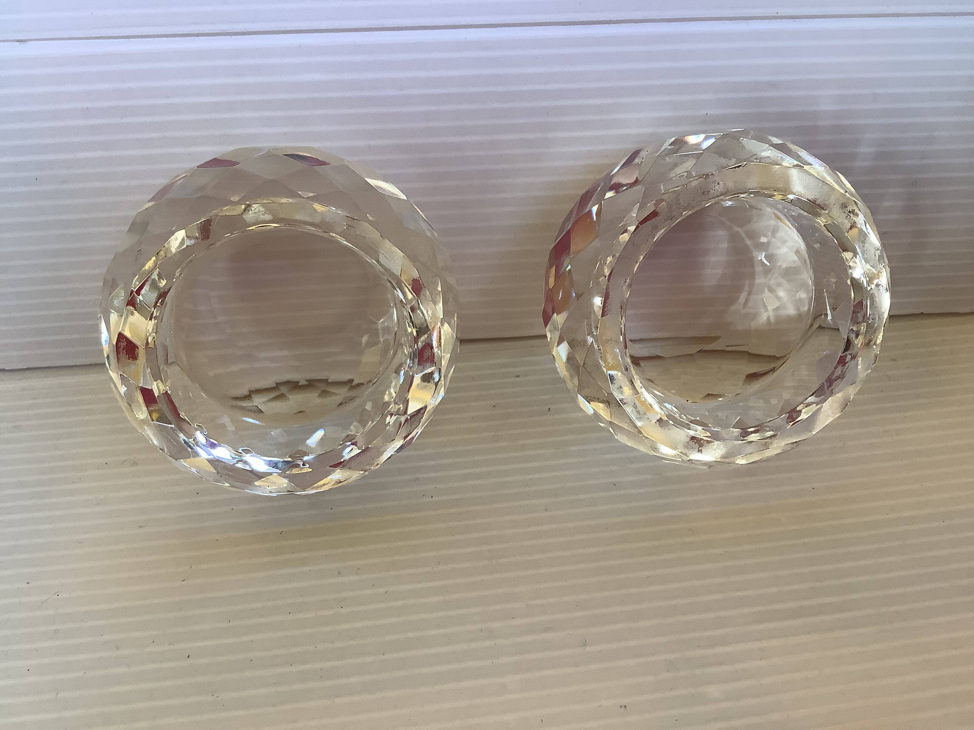 Pair of diamond point candlesticks