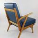 Fauteuil en cuir bleu des années 1970