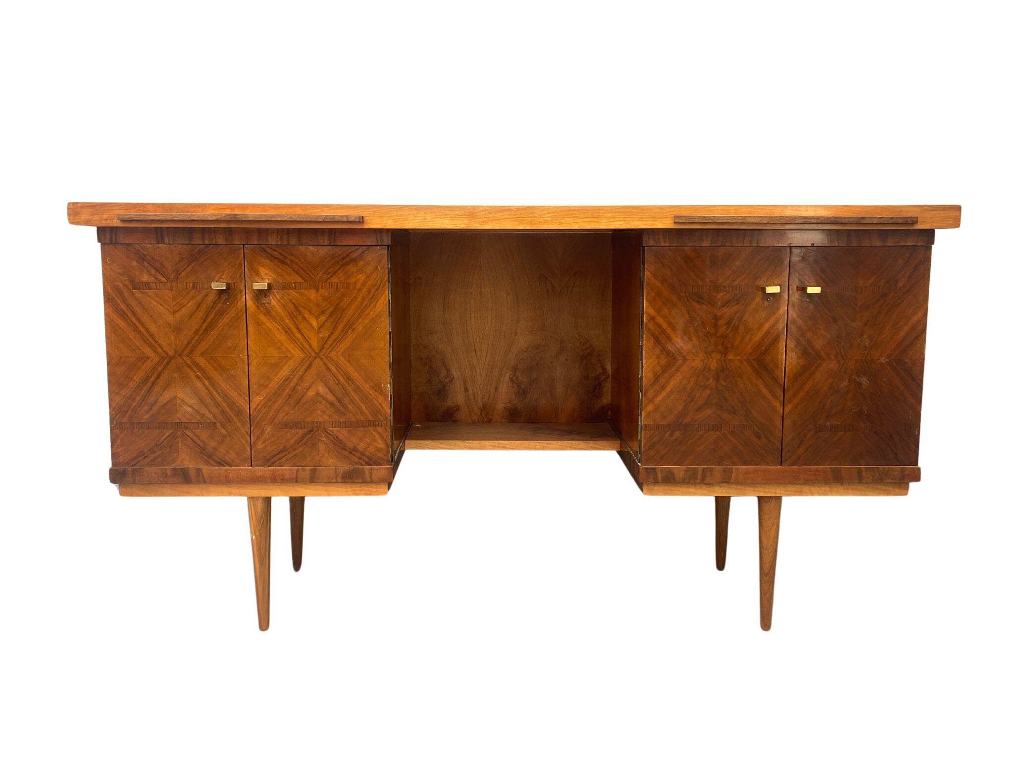 Bureau en noyer du milieu du siècle, années 1970, Tchécoslovaquie