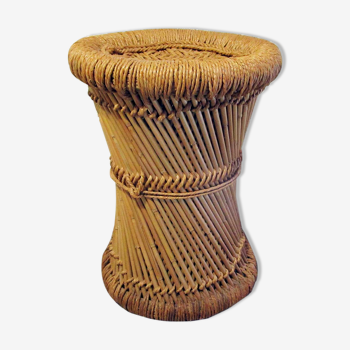 Bamboo stool and natural rope
