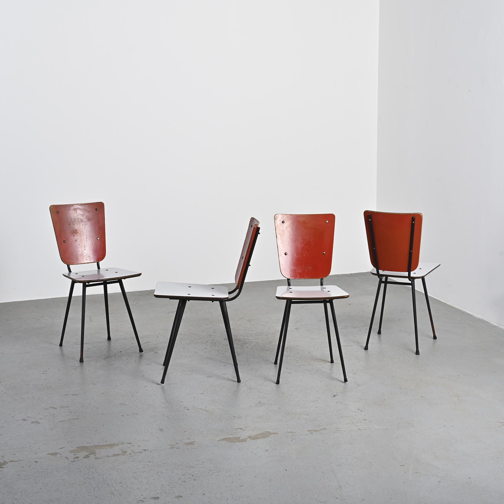 Kitchen table and chairs set by André Sornay, Lyon 1955