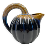 Pitcher Vintage jug in brown and blue ceramic in the shape of a melon