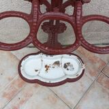 Patinated cast metal umbrella holder