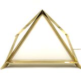 Lampe de table pyramidale en laiton doré, Christos, Italie 1970
