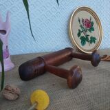 Coat rack 2 wooden hooks vintage