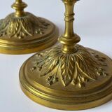 Pair of neoclassical brass candlesticks