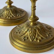 Pair of neoclassical brass candlesticks