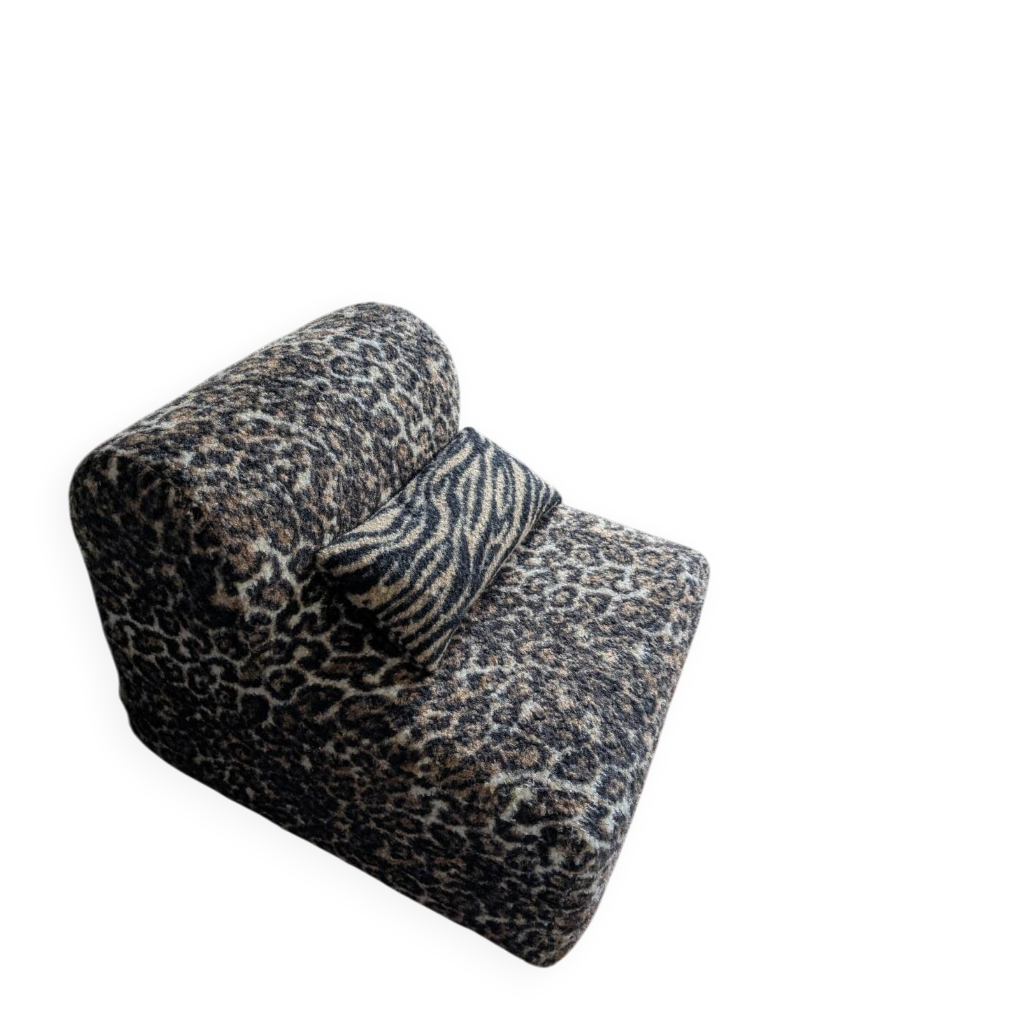 Leopard boucle wool armchair