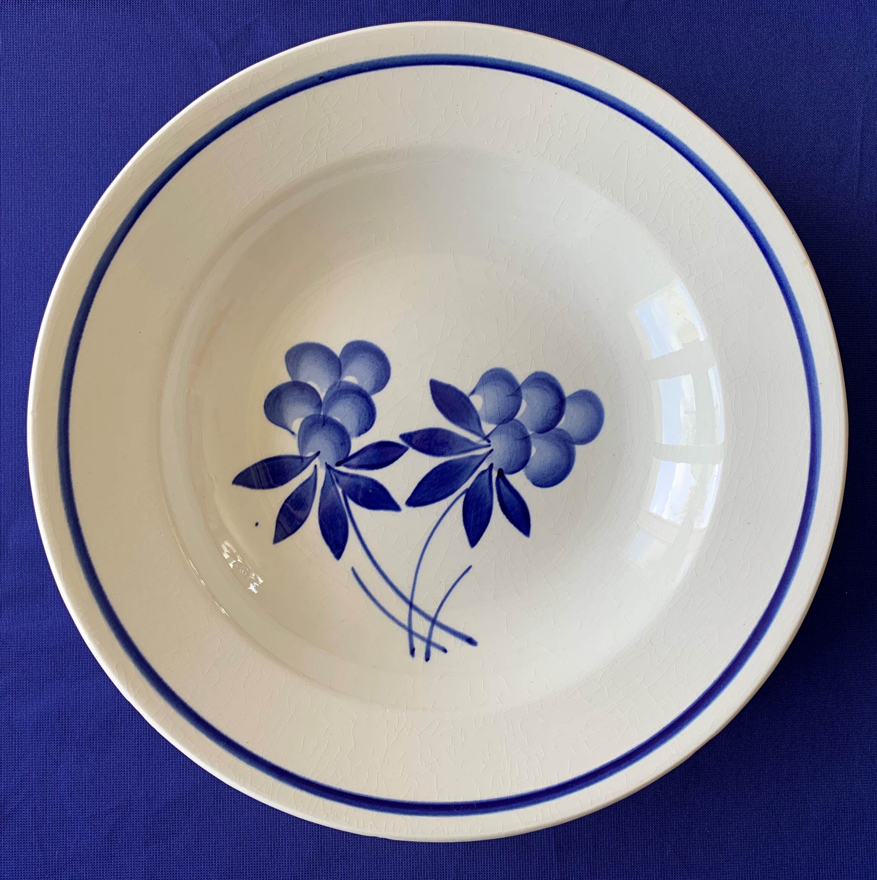 6 old hollow plates in Gien earthenware