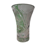 Carved crystal vase