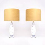 Set of 2 porcelain table lamps by Le Dauphin, 1970s