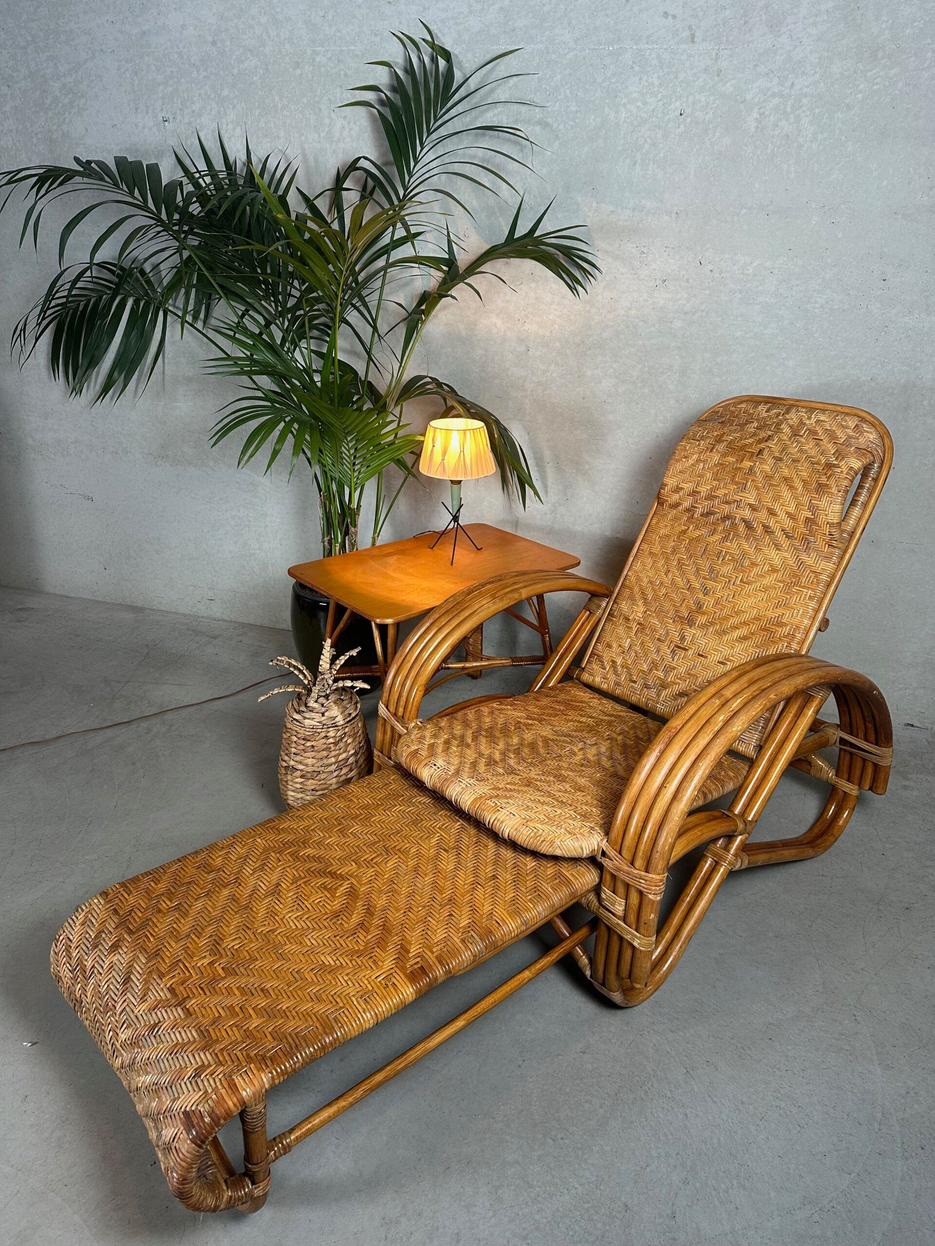 Chaise longue vintage – Rattan