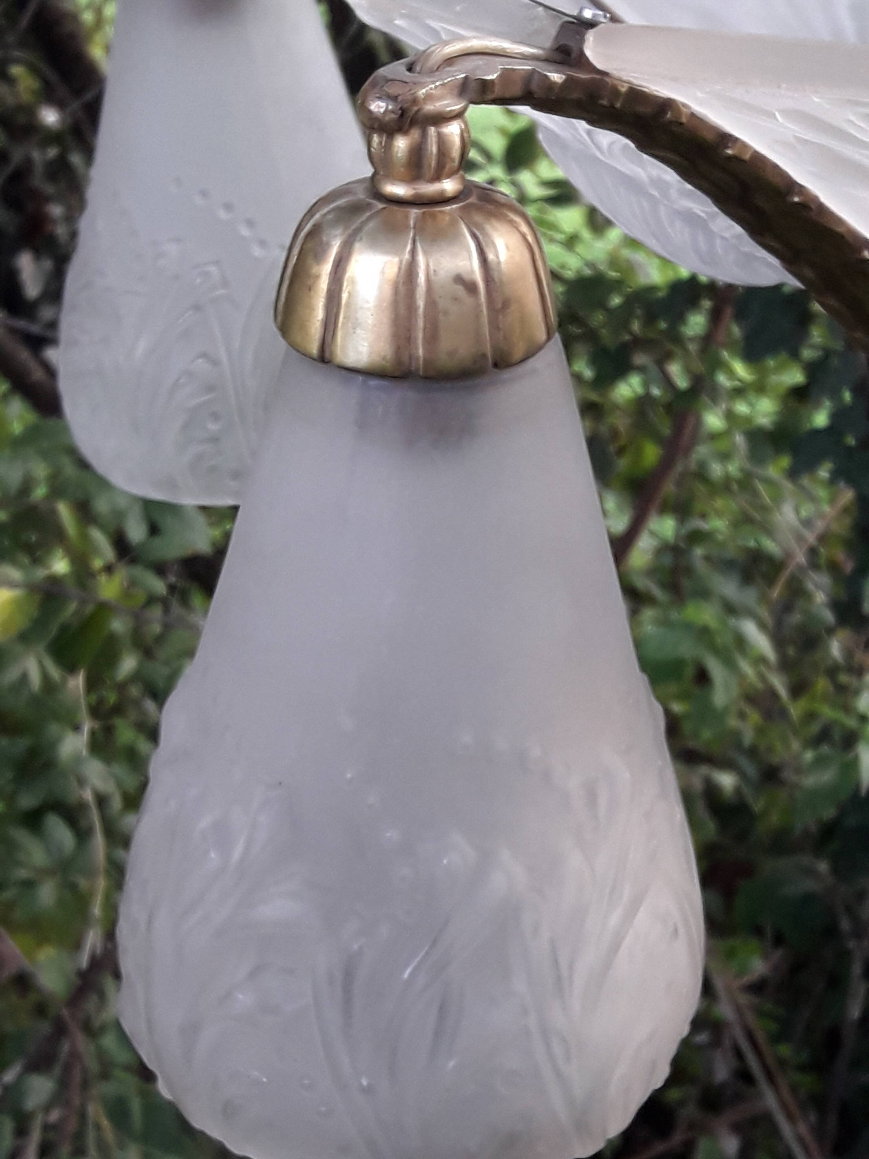 Muller brothers Luneville brass chandelier 1920/1930