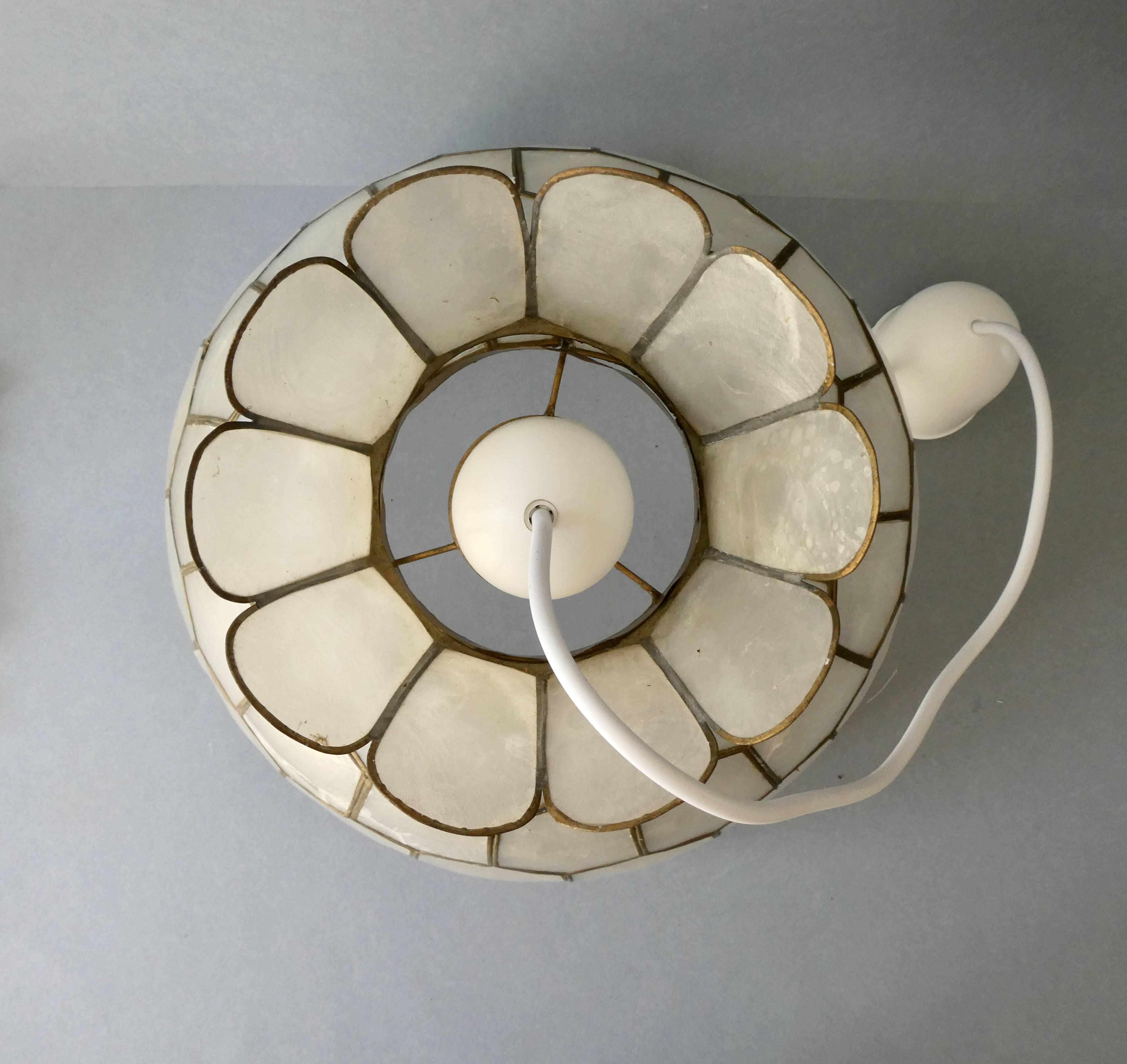 Mother-of-pearl mosaic pendant light, 1970s