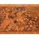 Louis XVI style half-moon marble marquetry sideboard