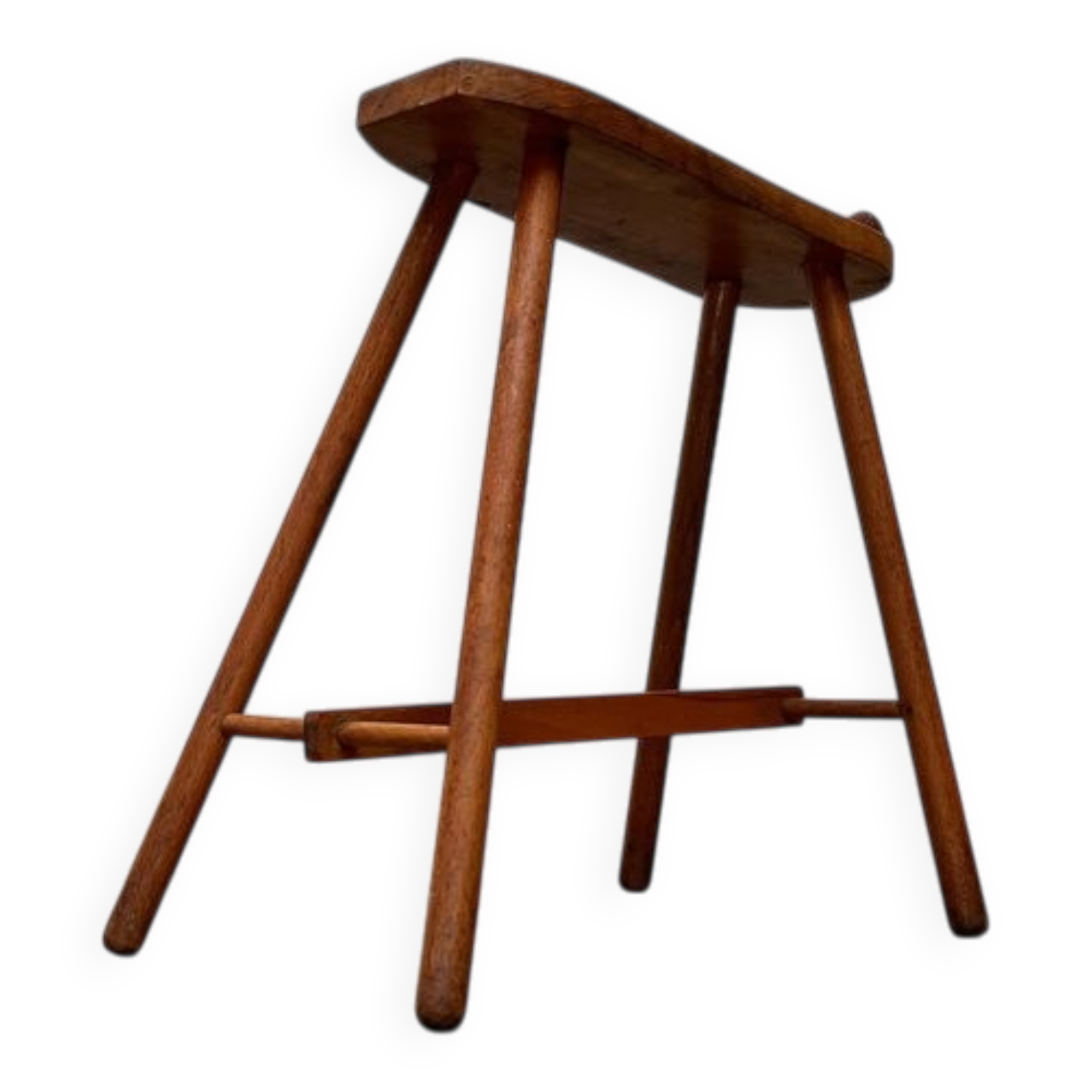 Vintage wooden shoe rack with grease, mid-century, 1950s.