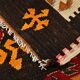 Tapis Kilim Anatolien Vintage, Géométrique Moutarde & Noir, 84x137 Cm
