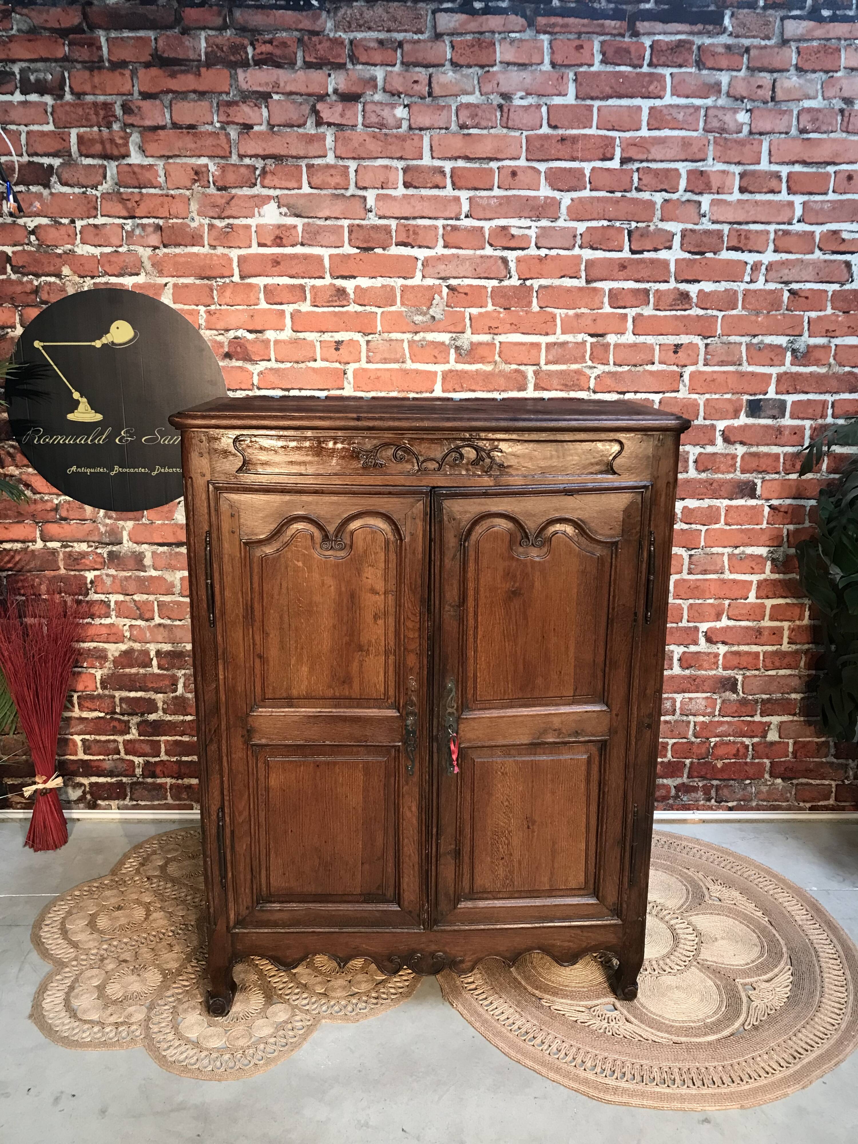 Antique solid wood wardrobe.