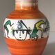 Vase ceramic motifs clowns accolay design 60 years