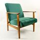 Fauteuil en velours vert vintage, 1970