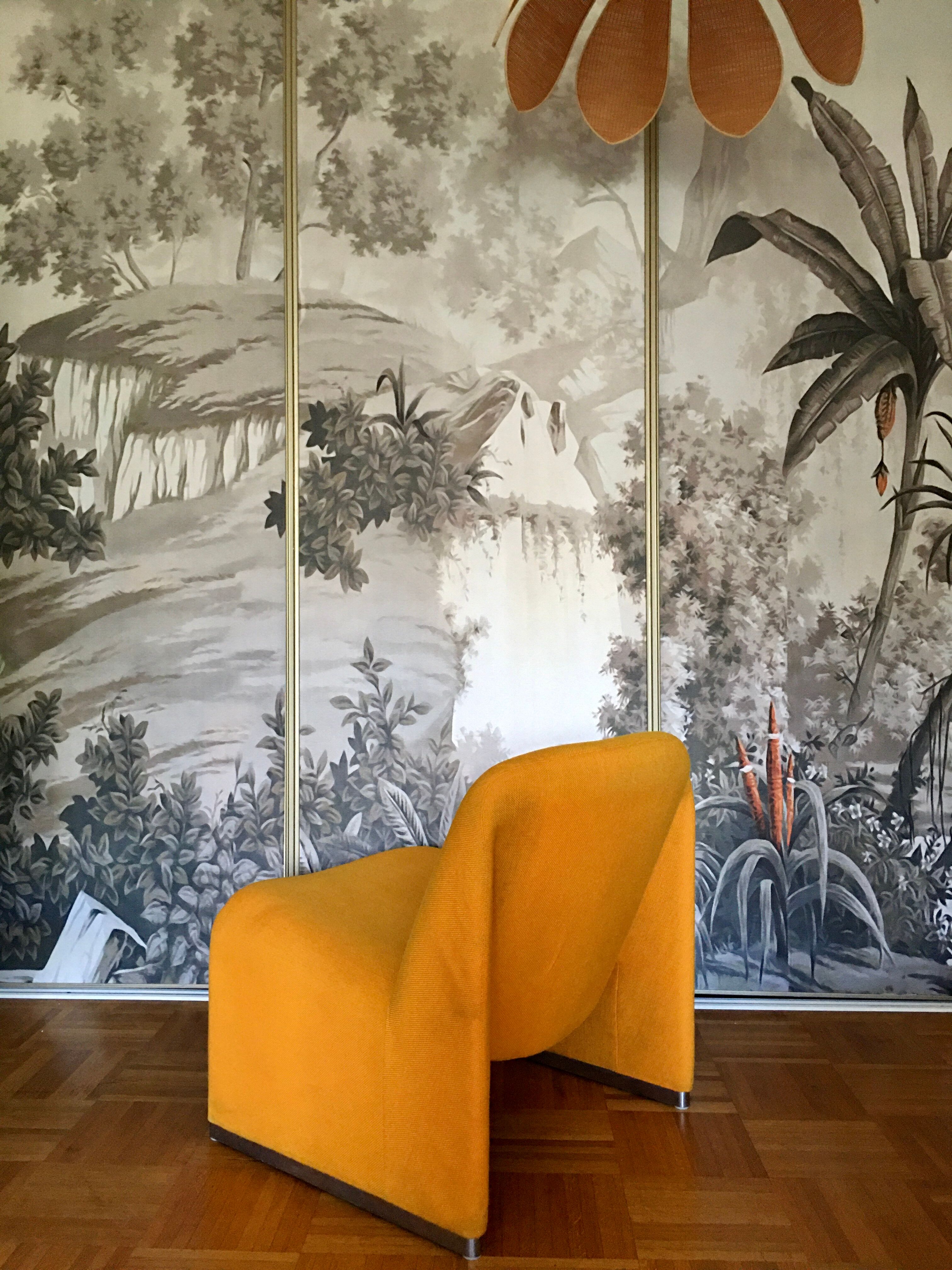 Giancarlo Piretti's Alky armchair for Castelli, 1970s orange-yellow