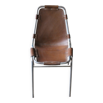 Leather and metal arch chairs