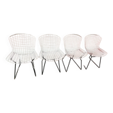 Vintage black and white Wire chair by Harry Bertoia - Knoll 1960s