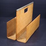 Lucite and cane magazine rack for Christian Dior