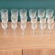 18 art deco walking glasses: service for 6 people (water, wine, liqueur)