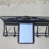 Art deco wrought iron wall coat rack
