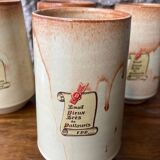 Set of 4 tall Vallauris stoneware goblets
