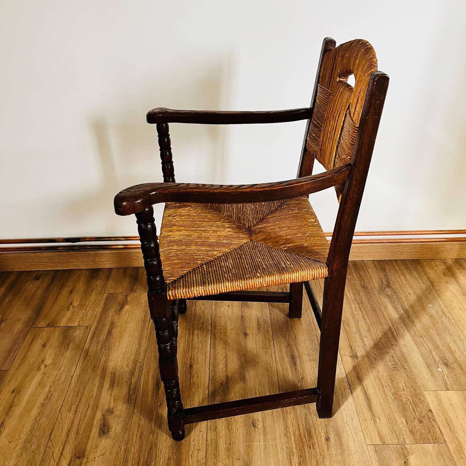 Fauteuil bois et paille