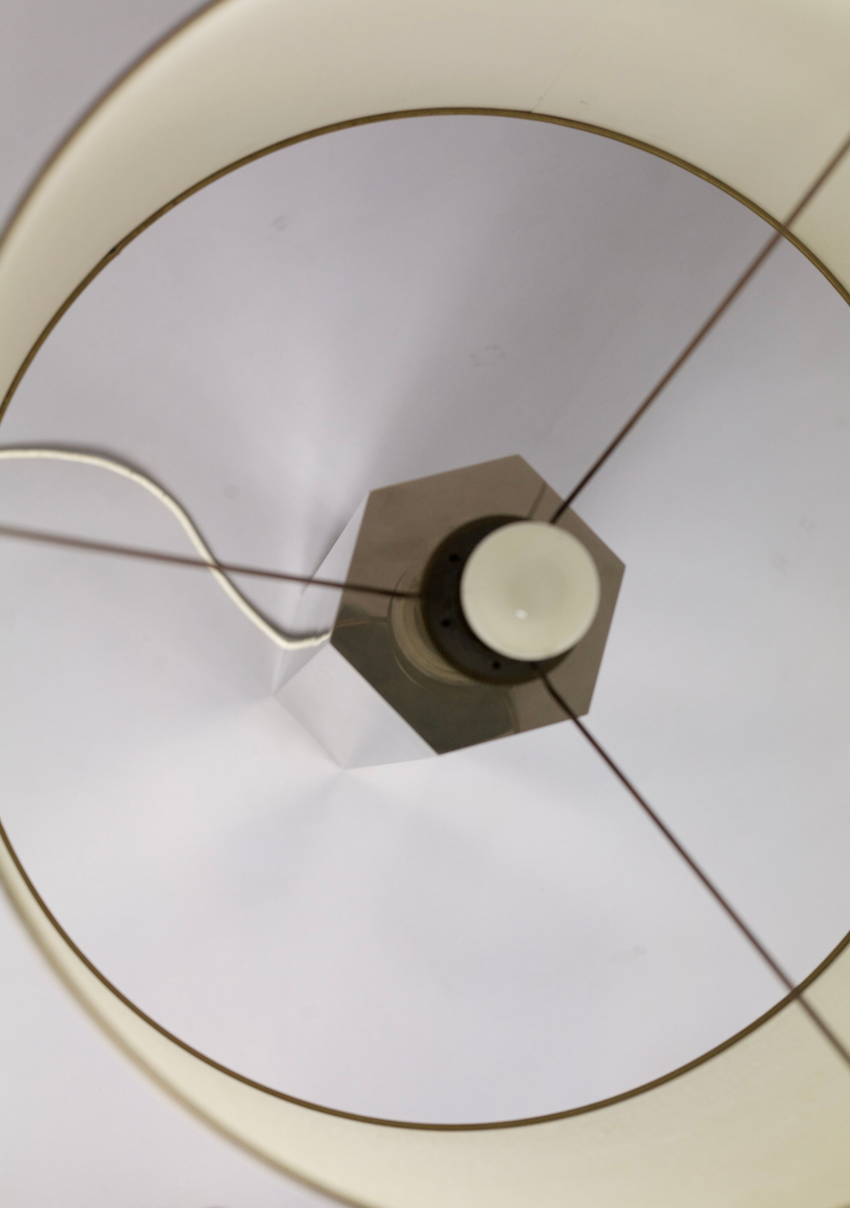Hexagonal lamp in chromed steel France circa 1970