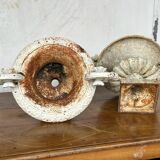 Pair of cast iron garden vases late nineteenth