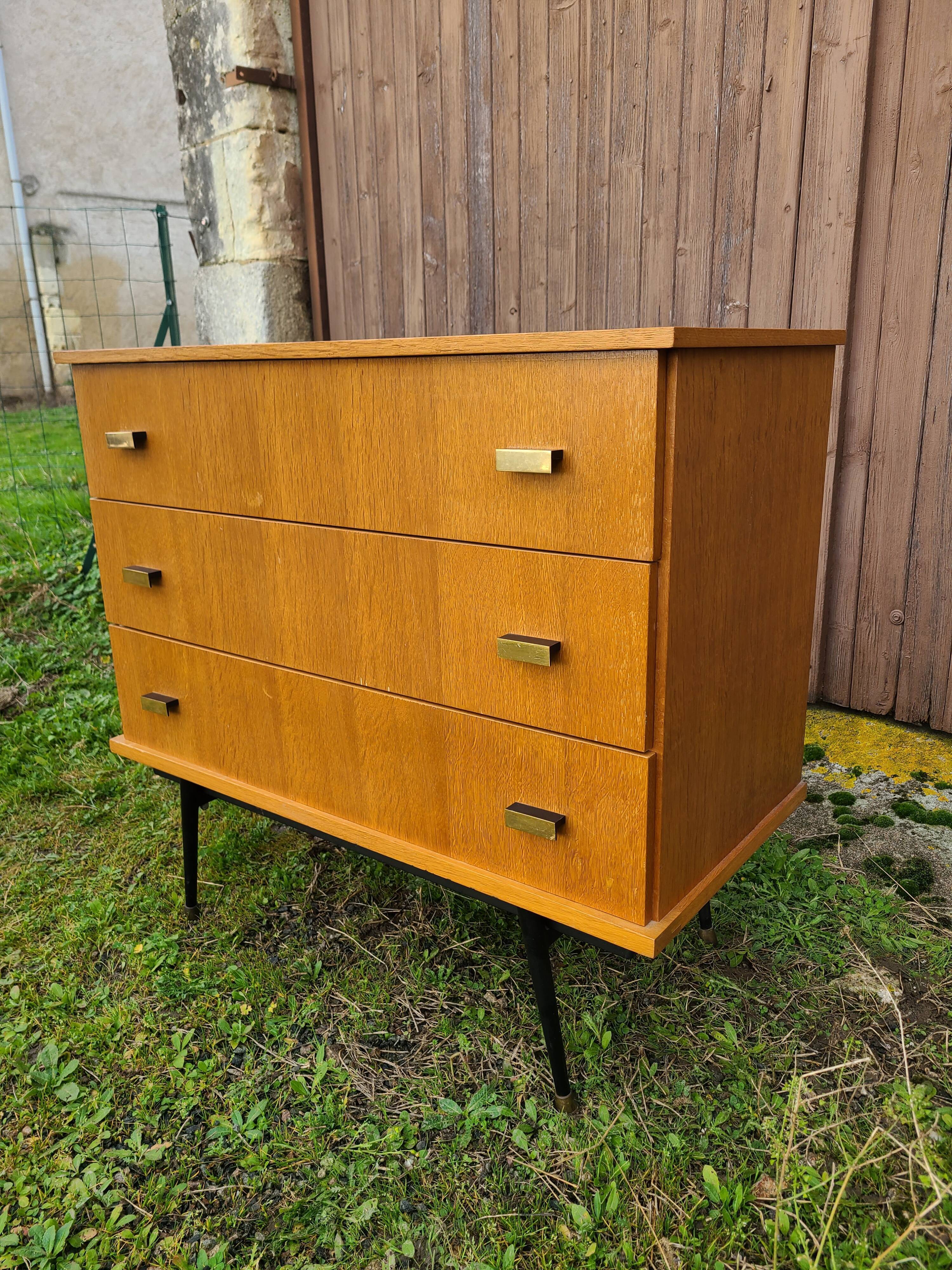 Vintage chest of drawers feet compass gilded brass