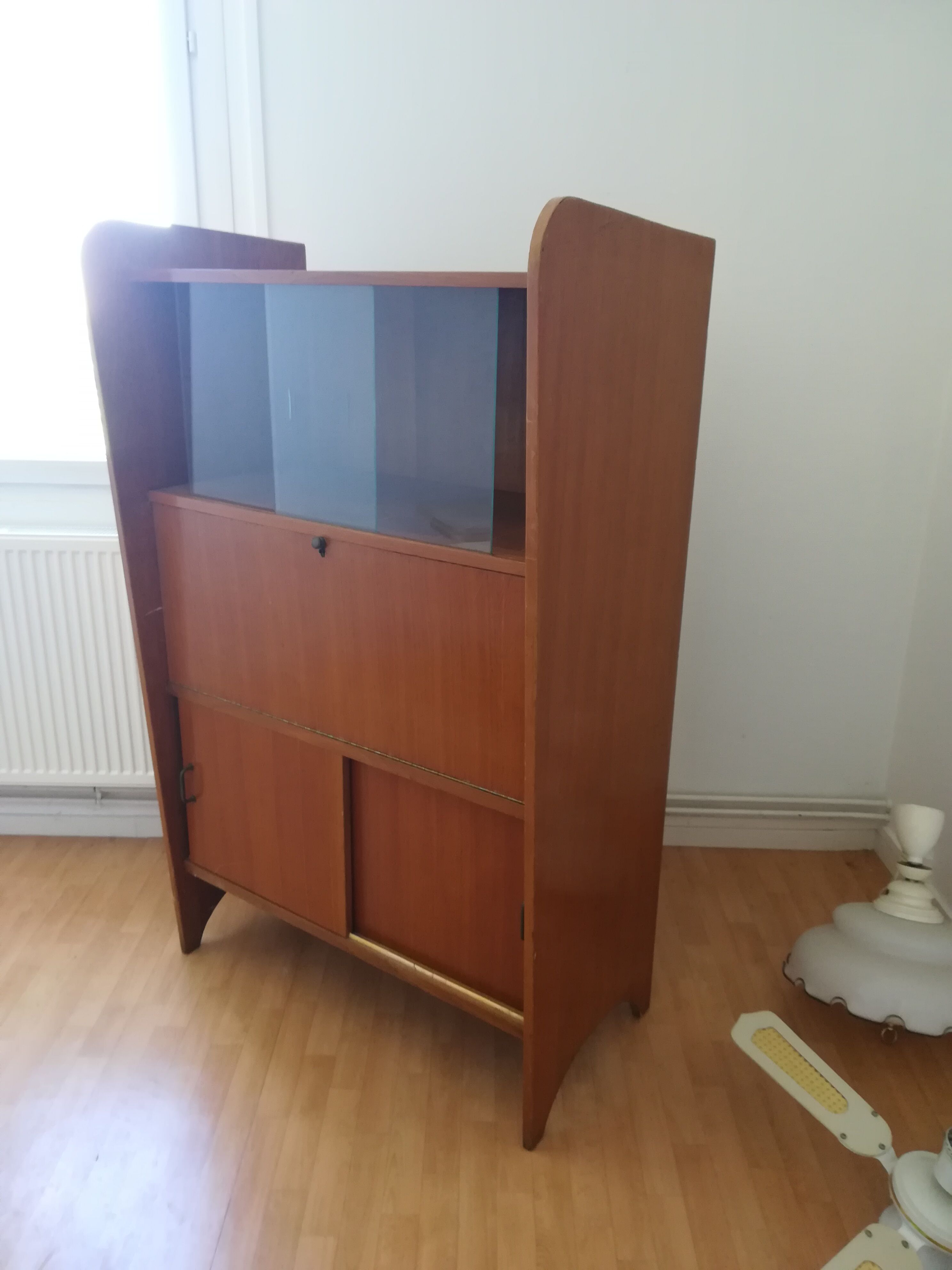 Scandinavian vintage design secretary with window and closet